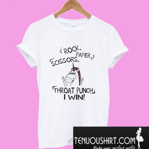 Rock Paper Scissors Throat Punch I Win T-Shirt