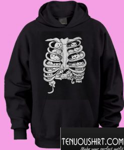 Skeleton chest cat Hoodie