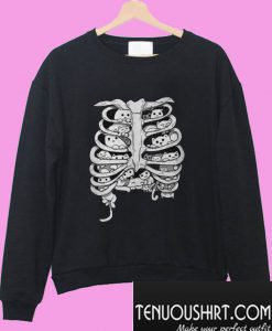 Skeleton chest cat Sweatshirt