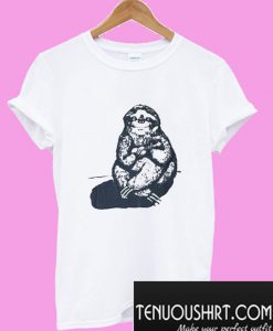 Sloth Playing the Ukulele Hand Drawn Design T-Shirt