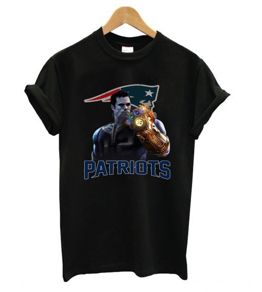 Tom Brady 12 Thanos infinity gauntlet Patriots T shirt