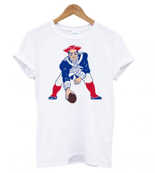 Tom Brady New England Patriots Retro Logo Parody White T shirt