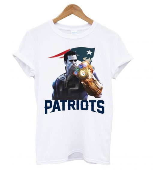 Tom Brady Thanos-Tom Brady #12 Thanos Infinity Gauntlet Patriots T shirt