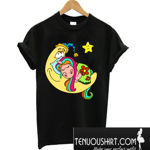 Sleeping Unicorn Moon - Gift Trending Design T-Shirt