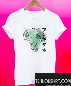 Bulbasaur Pokemon Water Colour Effect T-Shirt