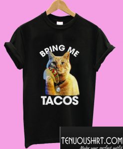 Captain Marvel Goose the cat Bring me tacos T-Shirt