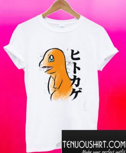 Charmander Pokemon Water Colour Effect T-Shirt