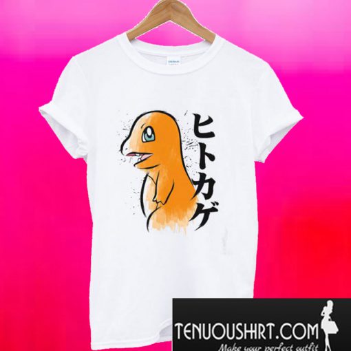 Charmander Pokemon Water Colour Effect T-Shirt