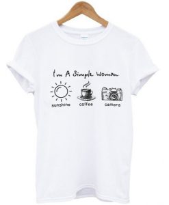 I’m A Simple Woman Sunshine Coffee Camera T-Shirt