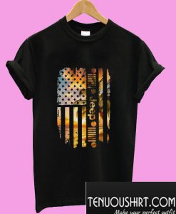 Lovely American Flag Jeep T-Shirt