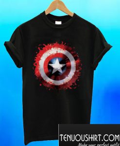 Marvel Avengers Assemble Captain America Art Shield Badge T-Shirt