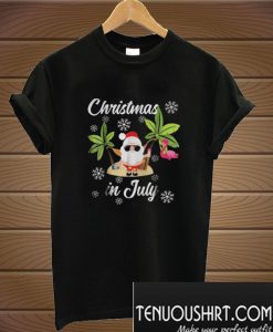 Christmas in July Flamingo and Hawaiian Lover T-Shirt