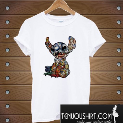 Disney Characters inside Stitch T-Shirt