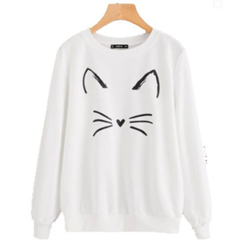 Cute Cat Face Sweatshirt