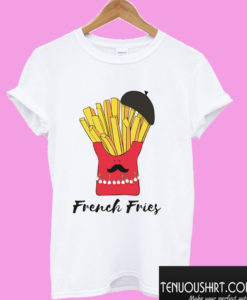 French Fries- Cute Fries Wearing Beret T shirt