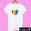 LGBTQ watercolor love heart T shirt