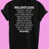 Relentless Definition T shirt Back