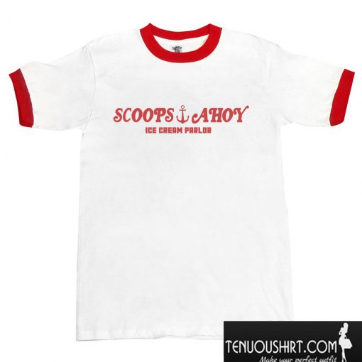 Scoops Ahoy Stranger Things Ringer T shirt