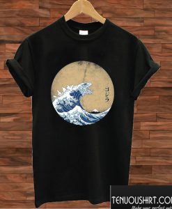 The great wave off Kanagawa Godzilla T shirt