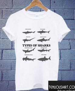 Types of sharks T shirt