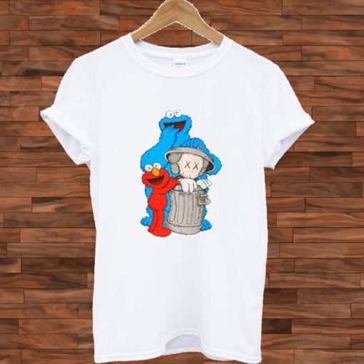 Uniqlo White Kaws X Sesame Street Graphic T shirt