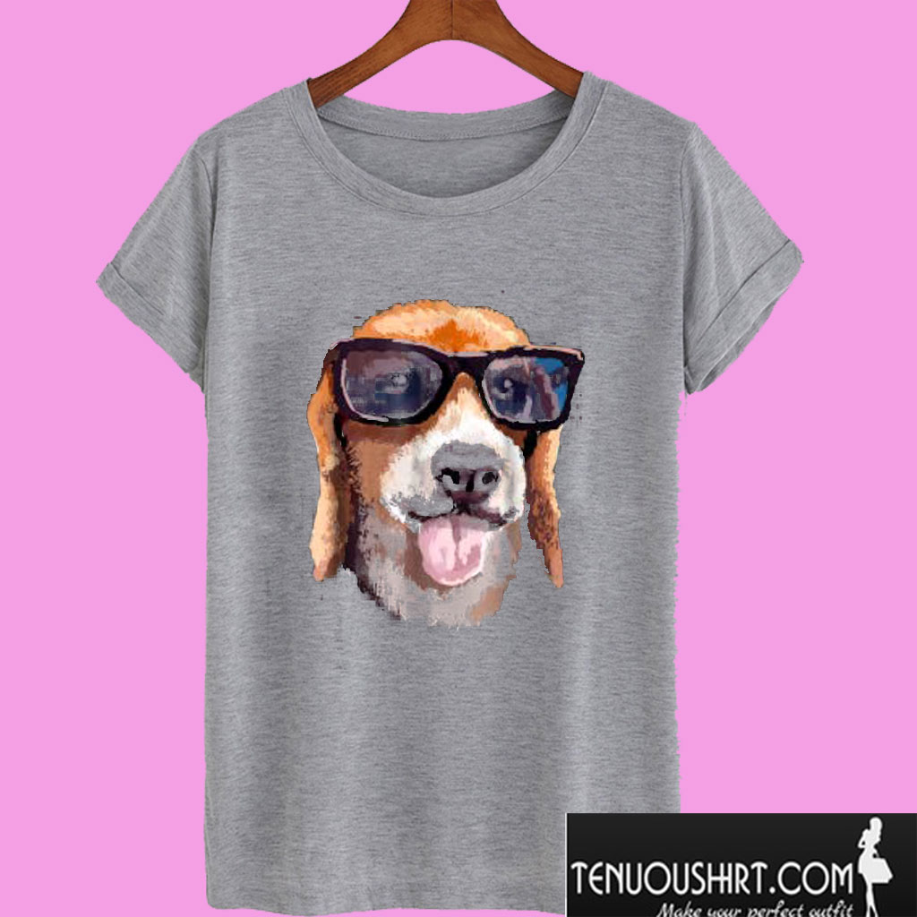 Cool Beagle With Glasses Dog T shirt