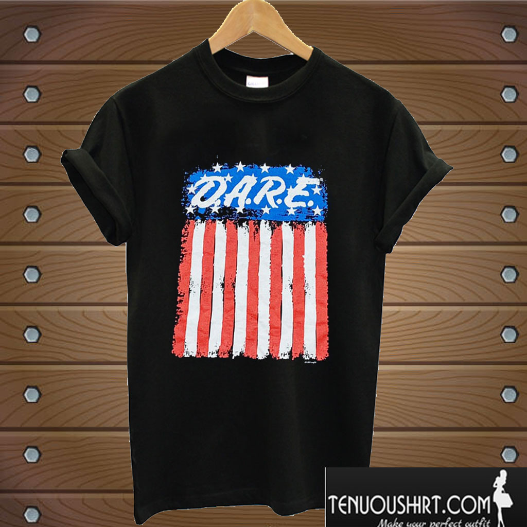 D.A.R.E American Flag Graphic T shirt