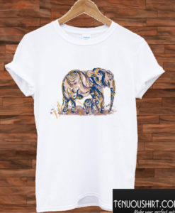 Elephant Mom and Baby T shirt