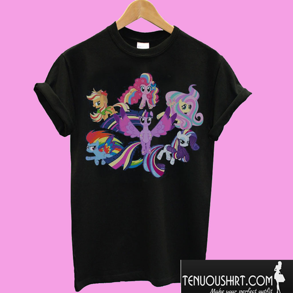 My Little Pony 6 Ponies Character Mashup T shirt