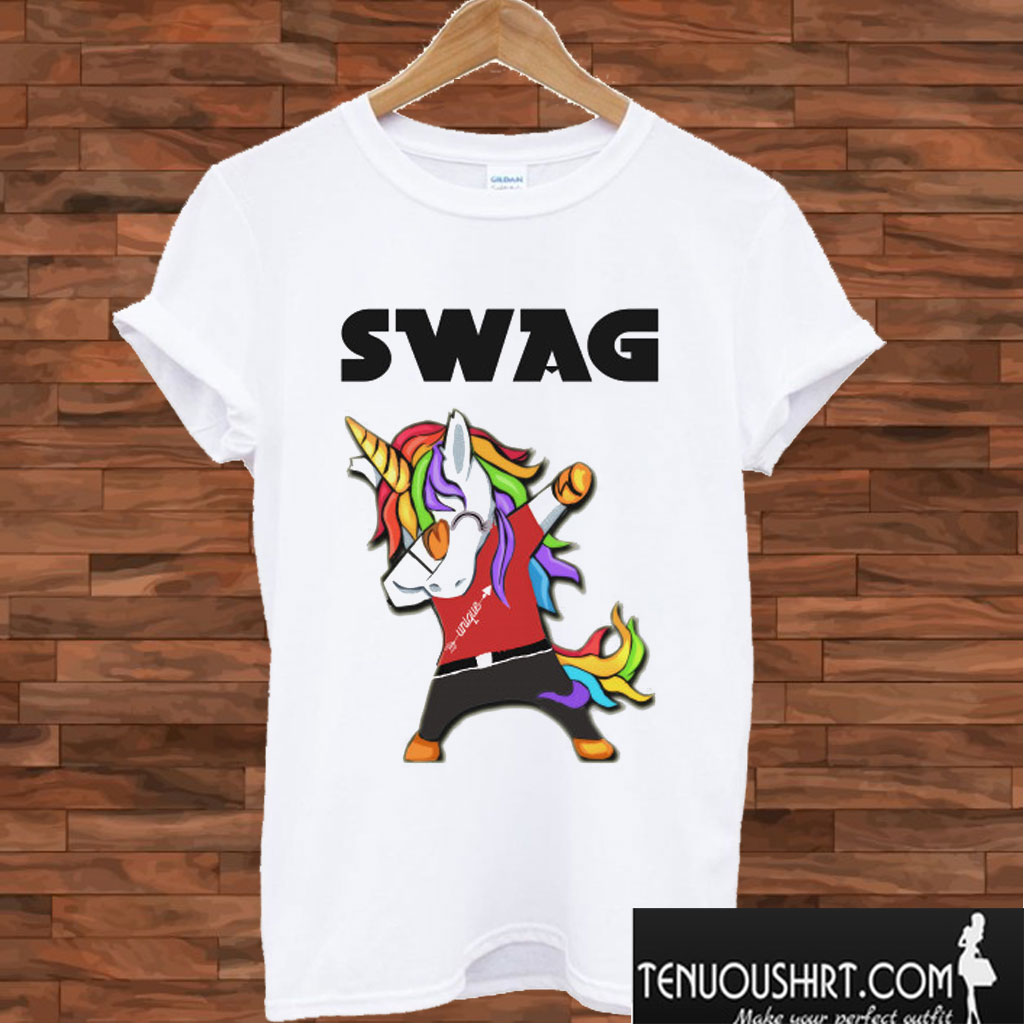 Swag Trending Dabbing Unicorn T shirt