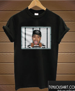 chris brown in black jail T shirt