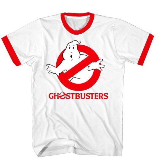 Ghostbusters Logo red ringer T shirt