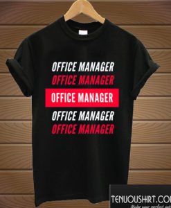 Office Manager Red and White T shirt