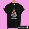 Book Christmas tree Merry Christmas T shirt