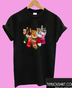 Christmas Stockings Lady And The Tramp Dogs T shirt