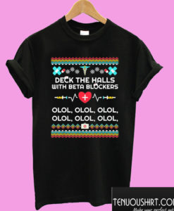 Deck The Halls With Beta Blockers Nurse Christmas T shirt