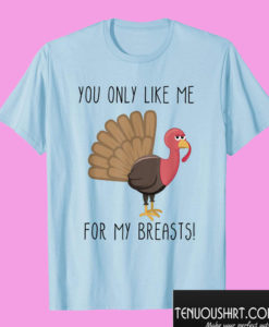 Funny Thanksgiving You Only Like Me for My Breasts T shirt