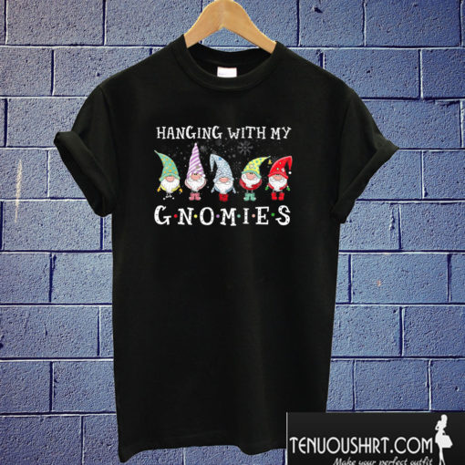 Hanging With My Gnomies Friends Santa Gardening Gnome Christmas T shirt