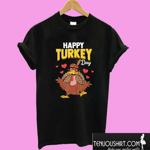 Happy Turkey Day Thanksgiving Heart T shirt