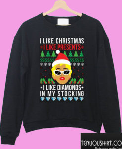 I Like Christmas I Like Presents I Like Diamonds In My Stocking Cardi B Sweatshirt