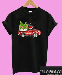 Jack Russell Red Truck Christmas T shirt