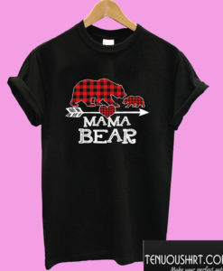 Mama Bear Plaid Beer Heart Arrow T shirt