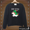 Merry Rexmas Santa TRex Dinosaur Riding Reindeer Unicorn Sweatshirt