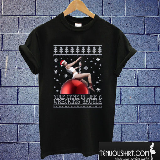 Miley Wrecking Ball Christmas T shirt