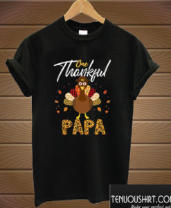 One Thankful Papa Turkey Leopard T shirt
