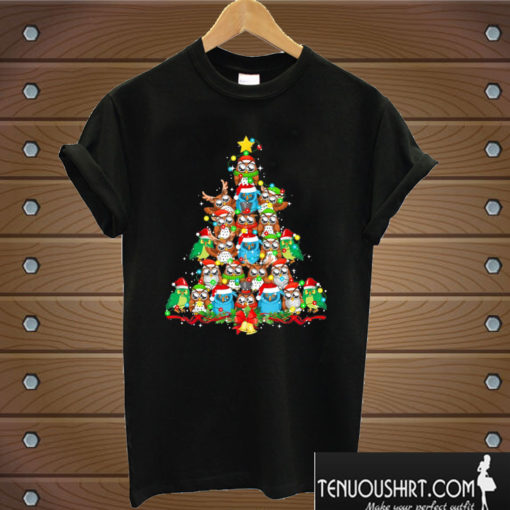 Owl Christmas Tree T shirt