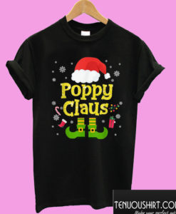 Poppy Claus Santa Claus Snowflakes Christmas T shirt