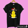 Softball Snowman Santa Hat Christmas T shirt