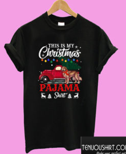 This Is My Christmas Pajama Shirt Golden Retriever Red Truck T shirt