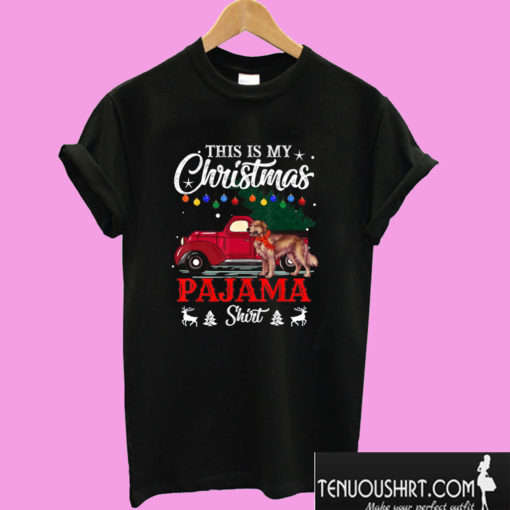 This Is My Christmas Pajama Shirt Golden Retriever Red Truck T shirt